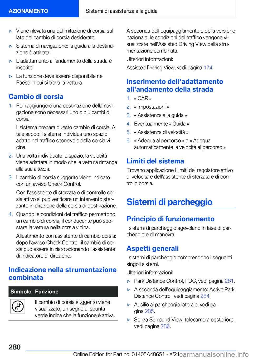 BMW 3 SERIES 2022  Libretti Di Uso E manutenzione (in Italian) 'x�V�i�e�n�e��r�i�l�e�v�a�t�a��u�n�a��d�e�l�i�m�i�t�a�z�i�o�n�e��d�i��c�o�r�s�i�a��s�u�l�l�a�t�o��d�e�l��c�a�m�b�i�o��d�i��c�o�r�s�i�a��d�e�s�i�d�e�r�a�t�o�.'x�S�i�s�t�e�m�a��d�i�
