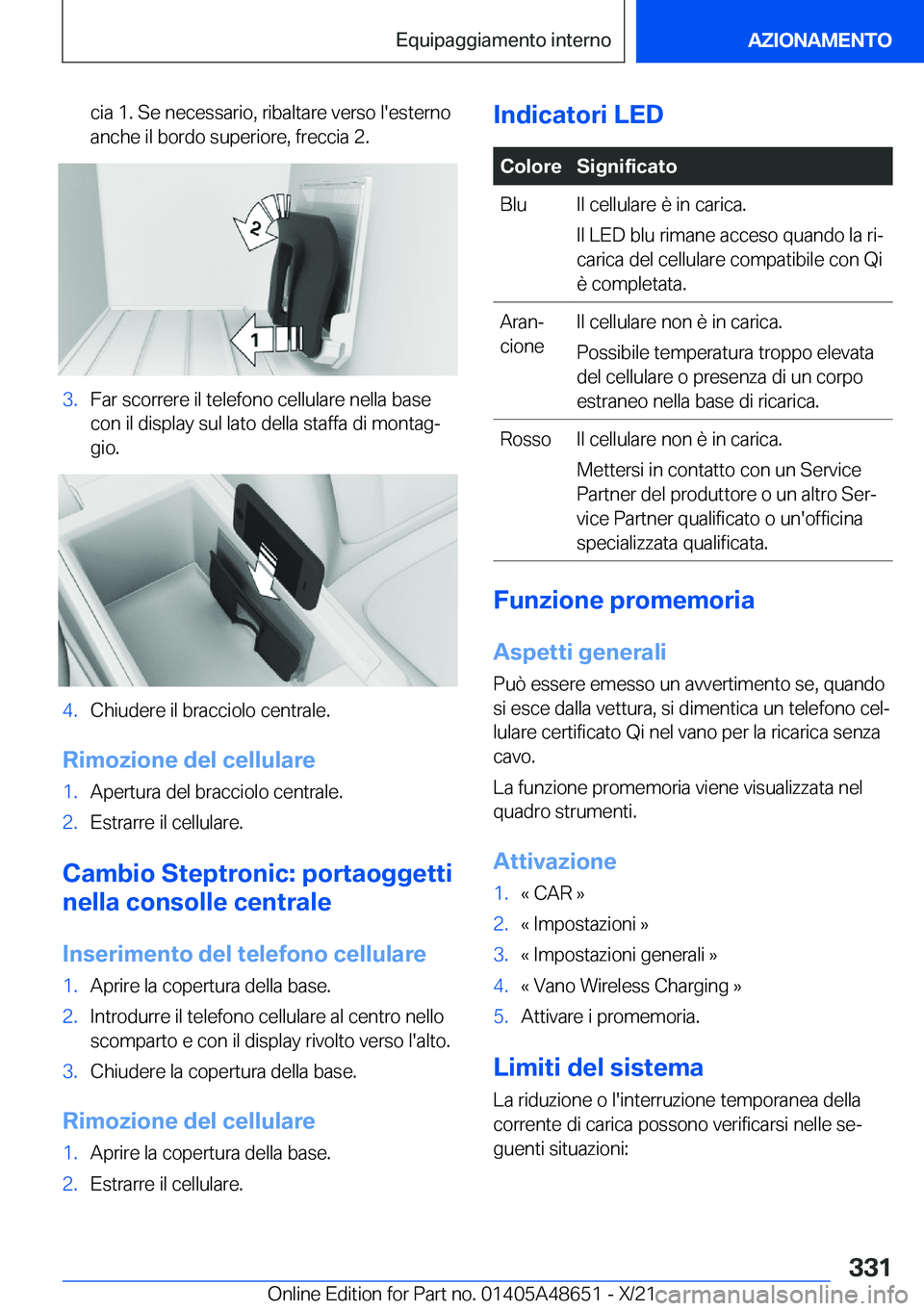 BMW 3 SERIES 2022  Libretti Di Uso E manutenzione (in Italian) �c�i�a��1�.��S�e��n�e�c�e�s�s�a�r�i�o�,��r�i�b�a�l�t�a�r�e��v�e�r�s�o��l�'�e�s�t�e�r�n�o
�a�n�c�h�e��i�l��b�o�r�d�o��s�u�p�e�r�i�o�r�e�,��f�r�e�c�c�i�a��2�.�3�.�F�a�r��s�c�o�r�r�e�r�e�