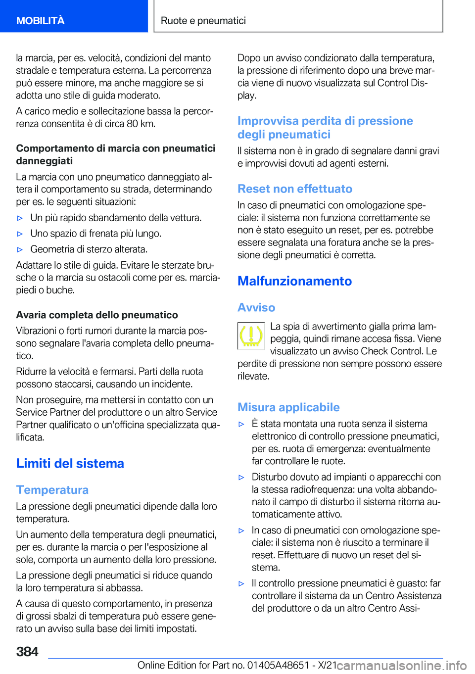 BMW 3 SERIES 2022  Libretti Di Uso E manutenzione (in Italian) �l�a��m�a�r�c�i�a�,��p�e�r��e�s�.��v�e�l�o�c�i�t�