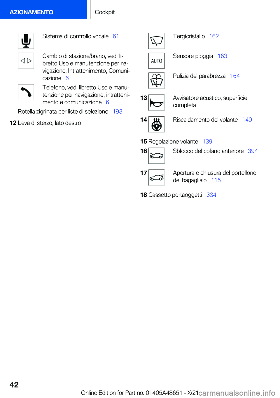 BMW 3 SERIES 2022  Libretti Di Uso E manutenzione (in Italian) �S�i�s�t�e�m�a��d�i��c�o�n�t�r�o�l�l�o��v�o�c�a�l�e\_�6�1�C�a�m�b�i�o��d�i��s�t�a�z�i�o�n�e�/�b�r�a�n�o�,��v�e�d�i��l�iª
�b�r�e�t�t�o��U�s�o��e��m�a�n�u�t�e�n�z�i�o�n�e��p�e�r��n�aª
