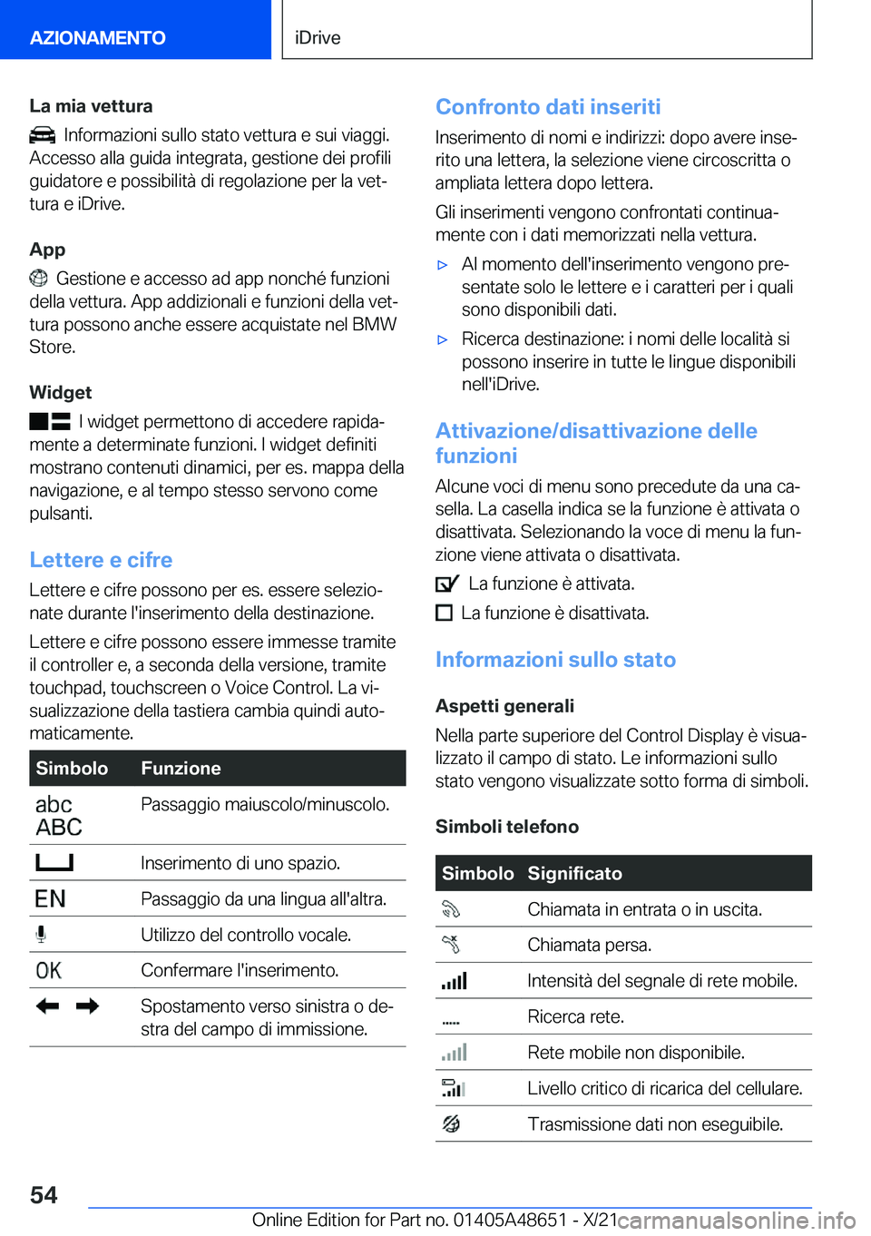 BMW 3 SERIES 2022  Libretti Di Uso E manutenzione (in Italian) �L�a��m�i�a��v�e�t�t�u�r�a
���I�n�f�o�r�m�a�z�i�o�n�i��s�u�l�l�o��s�t�a�t�o��v�e�t�t�u�r�a��e��s�u�i��v�i�a�g�g�i�.
�A�c�c�e�s�s�o��a�l�l�a��g�u�i�d�a��i�n�t�e�g�r�a�t�a�,��g�e�s�t�i�o�n