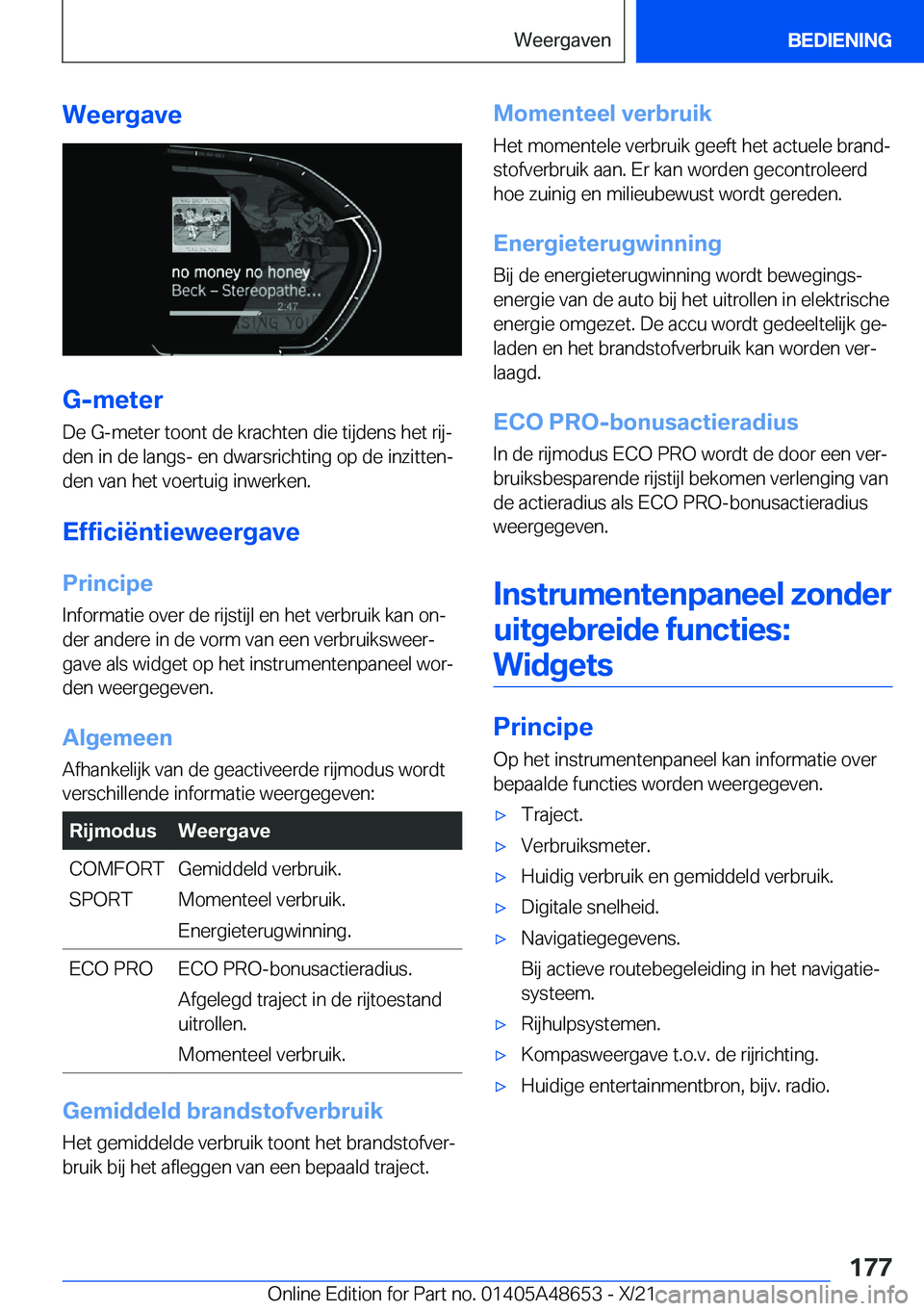 BMW 3 SERIES 2022  Instructieboekjes (in Dutch) �W�e�e�r�g�a�v�e
�G�-�m�e�t�e�r
�D�e��G�-�m�e�t�e�r��t�o�o�n�t��d�e��k�r�a�c�h�t�e�n��d�i�e��t�i�j�d�e�n�s��h�e�t��r�i�jj �d�e�n��i�n��d�e��l�a�n�g�s�-��e�n��d�w�a�r�s�r�i�c�h�t�i�n�g��