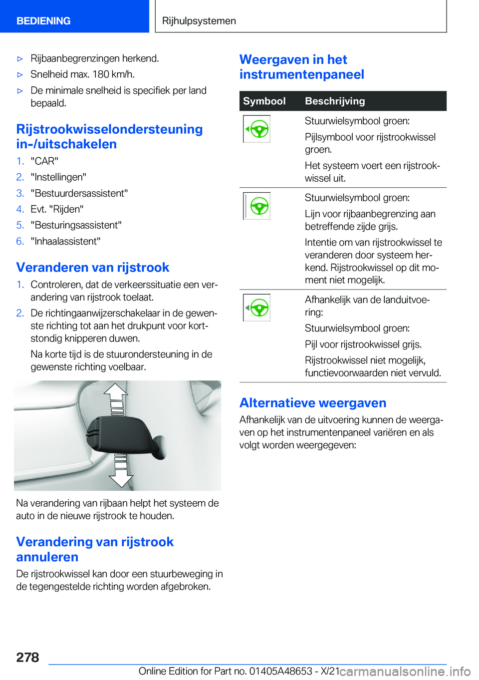 BMW 3 SERIES 2022  Instructieboekjes (in Dutch) 'x�R�i�j�b�a�a�n�b�e�g�r�e�n�z�i�n�g�e�n��h�e�r�k�e�n�d�.'x�S�n�e�l�h�e�i�d��m�a�x�.��1�8�0��k�m�/�h�.'x�D�e��m�i�n�i�m�a�l�e��s�n�e�l�h�e�i�d��i�s��s�p�e�c�i�f�i�e�k��p�e�r��l�a