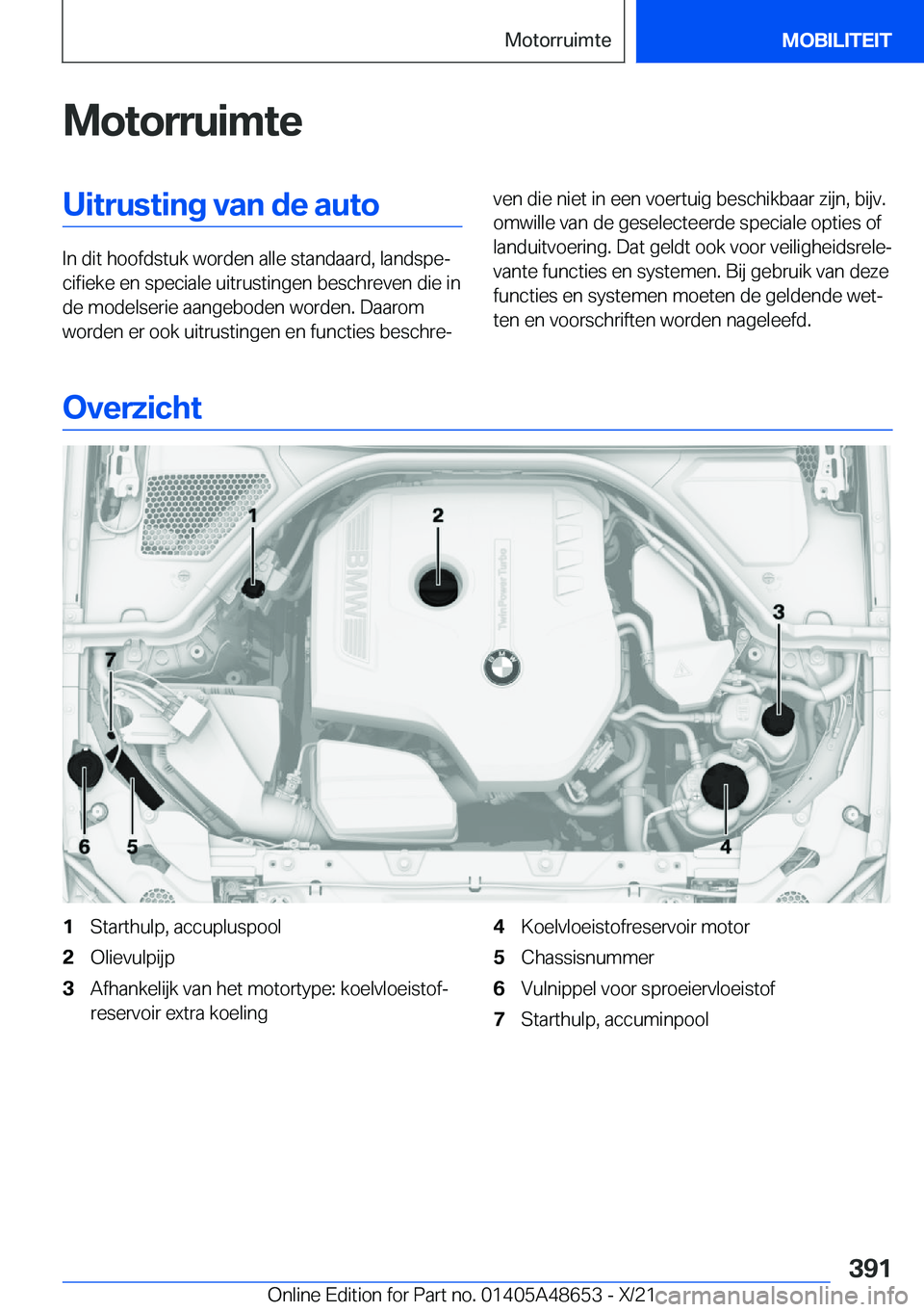 BMW 3 SERIES 2022  Instructieboekjes (in Dutch) �M�o�t�o�r�r�u�i�m�t�e�U�i�t�r�u�s�t�i�n�g��v�a�n��d�e��a�u�t�o
�I�n��d�i�t��h�o�o�f�d�s�t�u�k��w�o�r�d�e�n��a�l�l�e��s�t�a�n�d�a�a�r�d�,��l�a�n�d�s�p�ej�c�i�f�i�e�k�e��e�n��s�p�e�c�i�a�l�