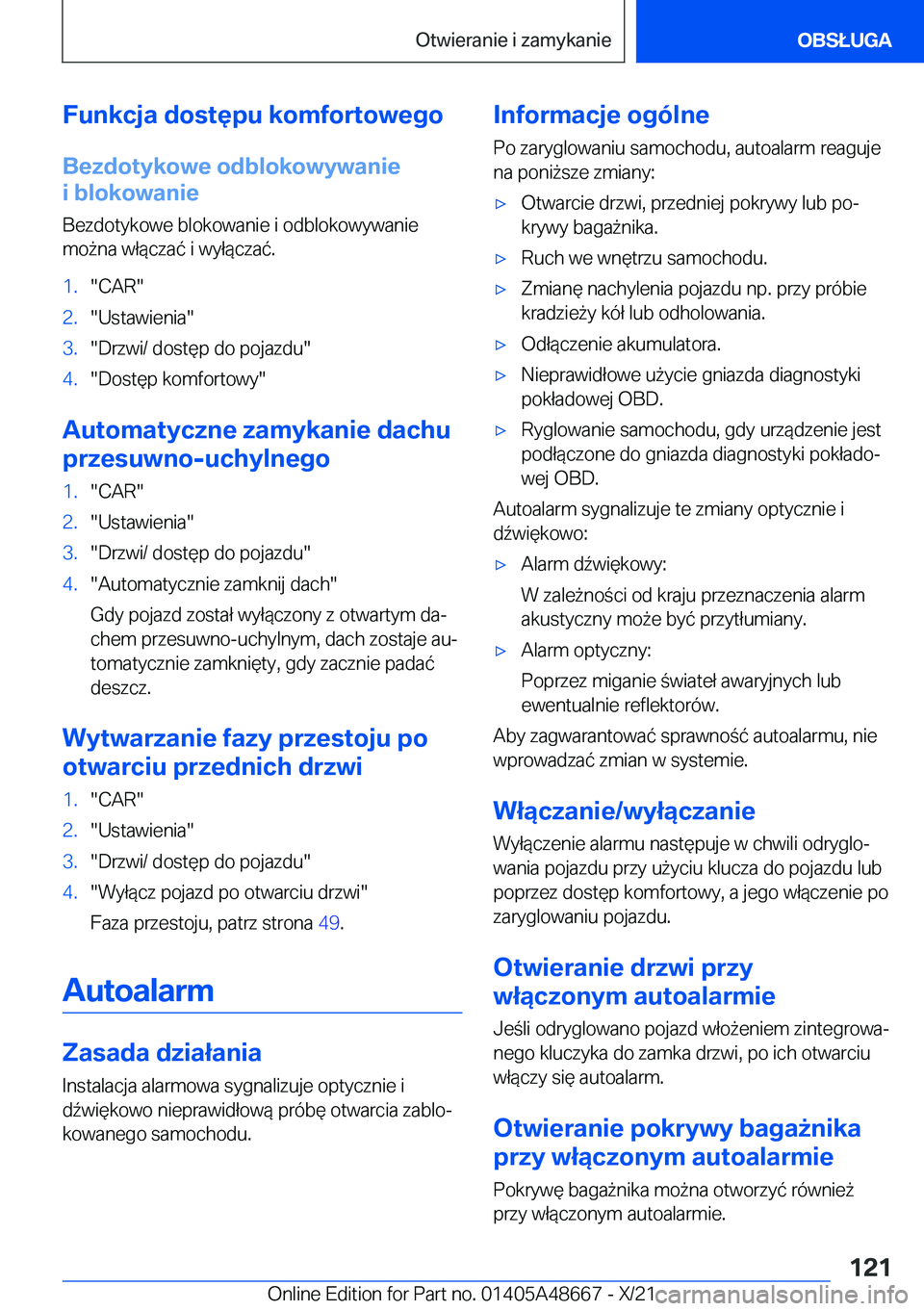 BMW 3 SERIES 2022  Instrukcja obsługi (in Polish) �F�u�n�k�c�j�a��d�o�s�t�