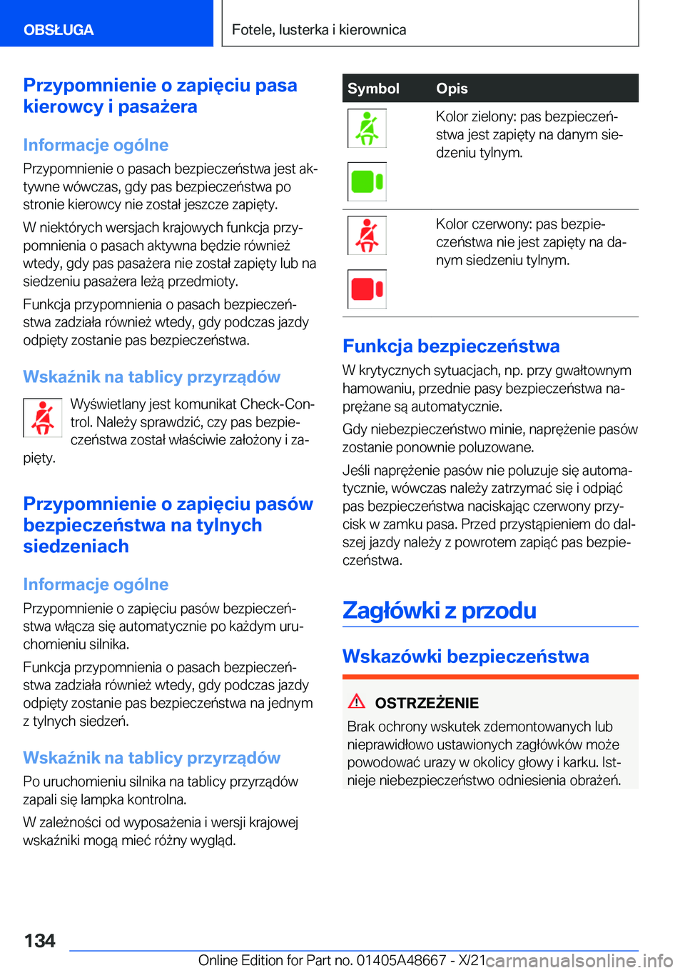 BMW 3 SERIES 2022  Instrukcja obsługi (in Polish) �P�r�z�y�p�o�m�n�i�e�n�i�e��o��z�a�p�i�