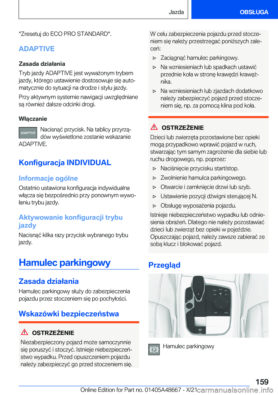 BMW 3 SERIES 2022  Instrukcja obsługi (in Polish) ��Z�r�e�s�e�t�u�j��d�o��E�C�O��P�R�O��S�T�A�N�D�A�R�D��.�A�D�A�P�T�I�V�E
�Z�a�s�a�d�a��d�z�i�a�ł�a�n�i�a
�T�r�y�b��j�a�z�d�y��A�D�A�P�T�I�V�E��j�e�s�t��w�y�w�a9�o�n�y�m��t�r�y�b�e�m �j�a