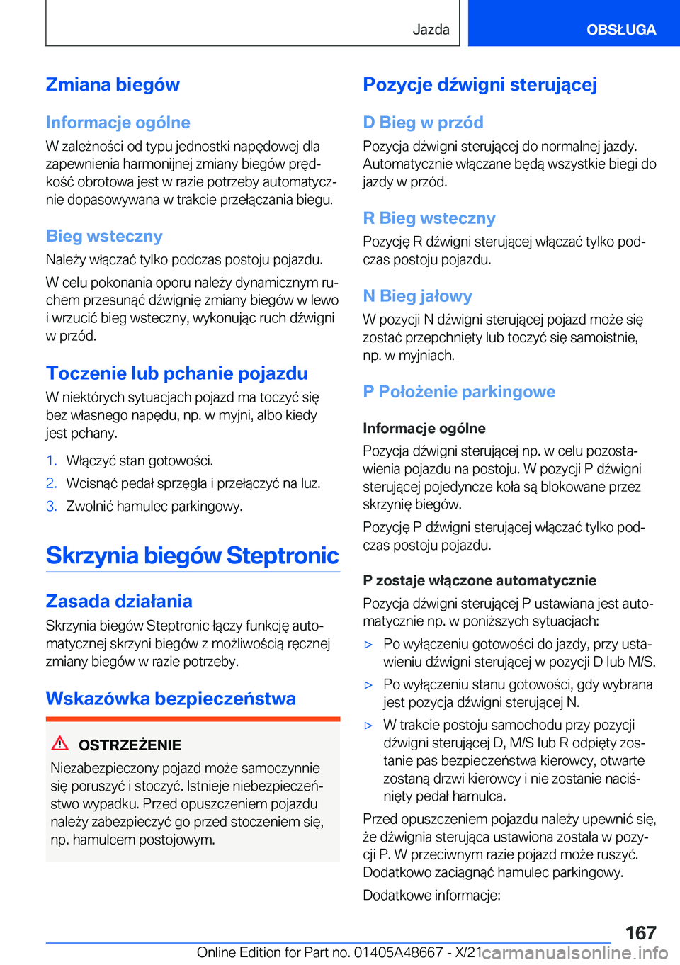 BMW 3 SERIES 2022  Instrukcja obsługi (in Polish) �Z�m�i�a�n�a��b�i�e�g�