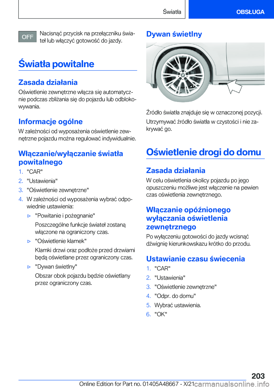 BMW 3 SERIES 2022  Instrukcja obsługi (in Polish) �N�a�c�i�s�n�