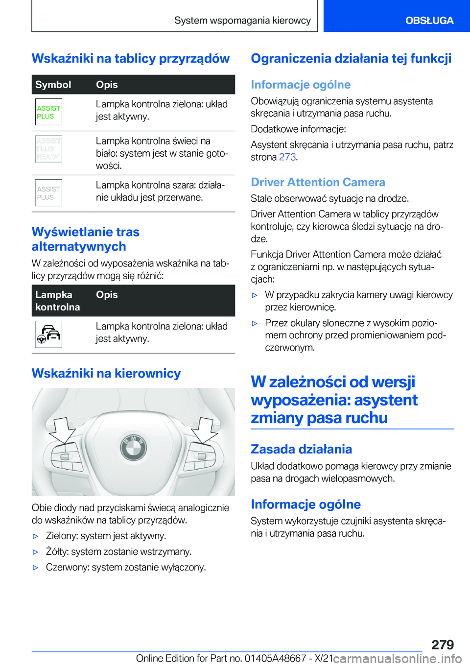 BMW 3 SERIES 2022  Instrukcja obsługi (in Polish) �W�s�k�a7�n�i�k�i��n�a��t�a�b�l�i�c�y��p�r�z�y�r�z�ą�d�
