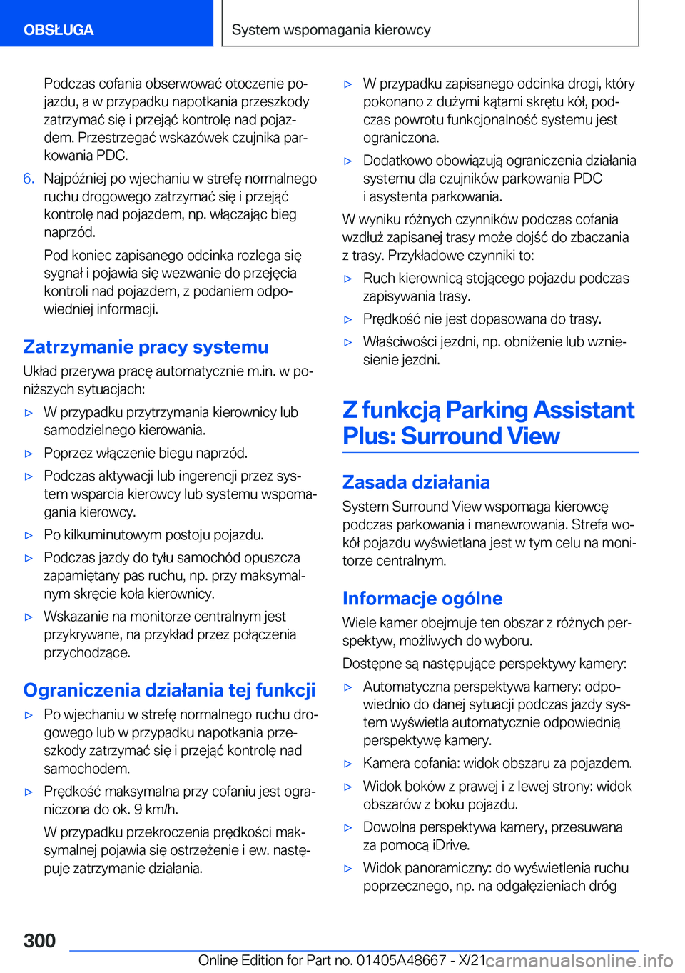 BMW 3 SERIES 2022  Instrukcja obsługi (in Polish) �P�o�d�c�z�a�s��c�o�f�a�n�i�a��o�b�s�e�r�w�o�w�a�