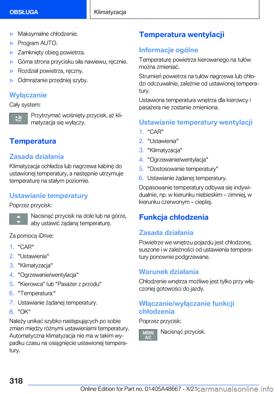 BMW 3 SERIES 2022  Instrukcja obsługi (in Polish) 'x�M�a�k�s�y�m�a�l�n�e��c�h�ł�o�d�z�e�n�i�e�.'x�P�r�o�g�r�a�m��A�U�T�O�.'x�Z�a�m�k�n�i�