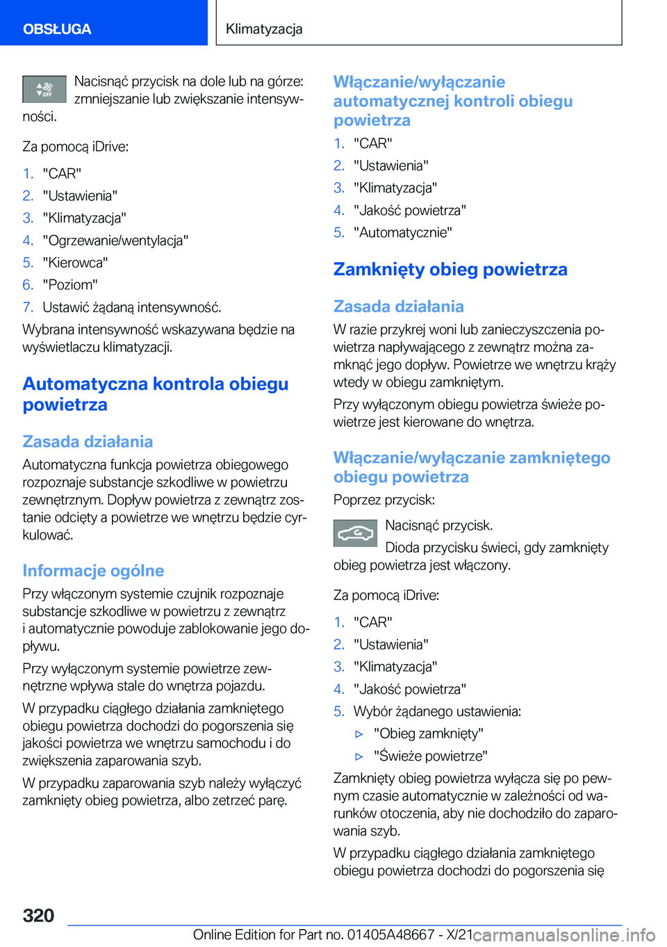 BMW 3 SERIES 2022  Instrukcja obsługi (in Polish) �N�a�c�i�s�n�