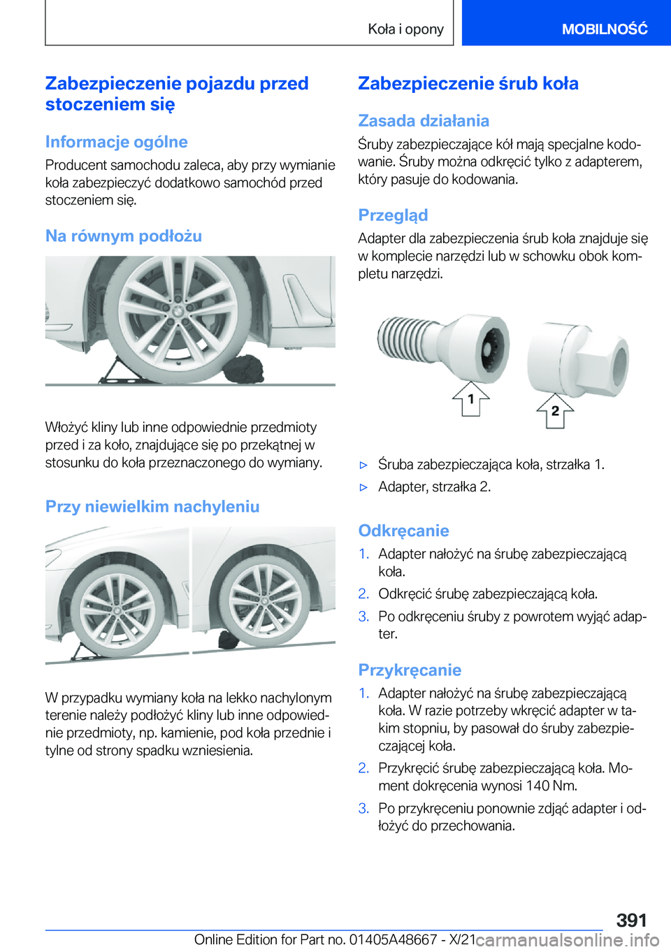 BMW 3 SERIES 2022  Instrukcja obsługi (in Polish) �Z�a�b�e�z�p�i�e�c�z�e�n�i�e��p�o�j�a�z�d�u��p�r�z�e�d
�s�t�o�c�z�e�n�i�e�m��s�i�
