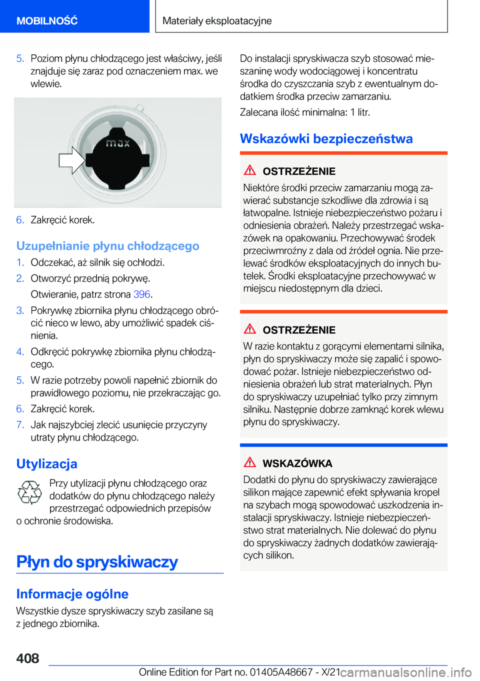 BMW 3 SERIES 2022  Instrukcja obsługi (in Polish) �5�.�P�o�z�i�o�m��p�ł�y�n�u��c�h�ł�o�d�z�