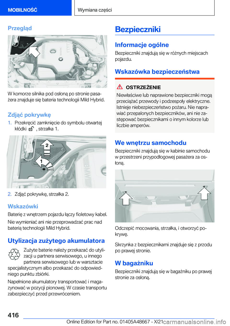 BMW 3 SERIES 2022  Instrukcja obsługi (in Polish) �P�r�z�e�g�l�ą�d
�W��k�o�m�o�r�z�e��s�i�l�n�i�k�a��p�o�d��o�s�ł�o�n�