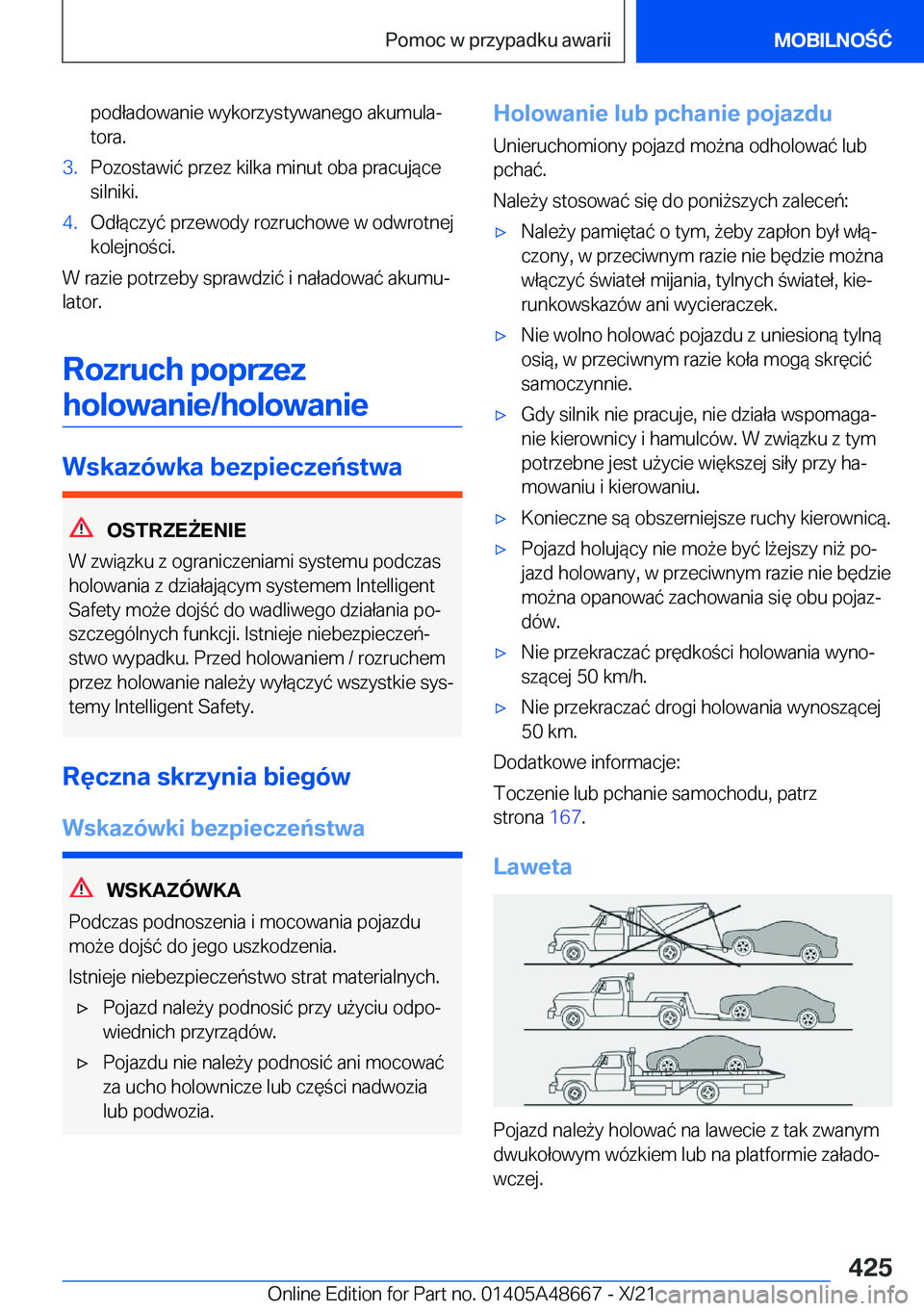 BMW 3 SERIES 2022  Instrukcja obsługi (in Polish) �p�o�d�ł�a�d�o�w�a�n�i�e��w�y�k�o�r�z�y�s�t�y�w�a�n�e�g�o��a�k�u�m�u�l�aj�t�o�r�a�.�3�.�P�o�z�o�s�t�a�w�i�