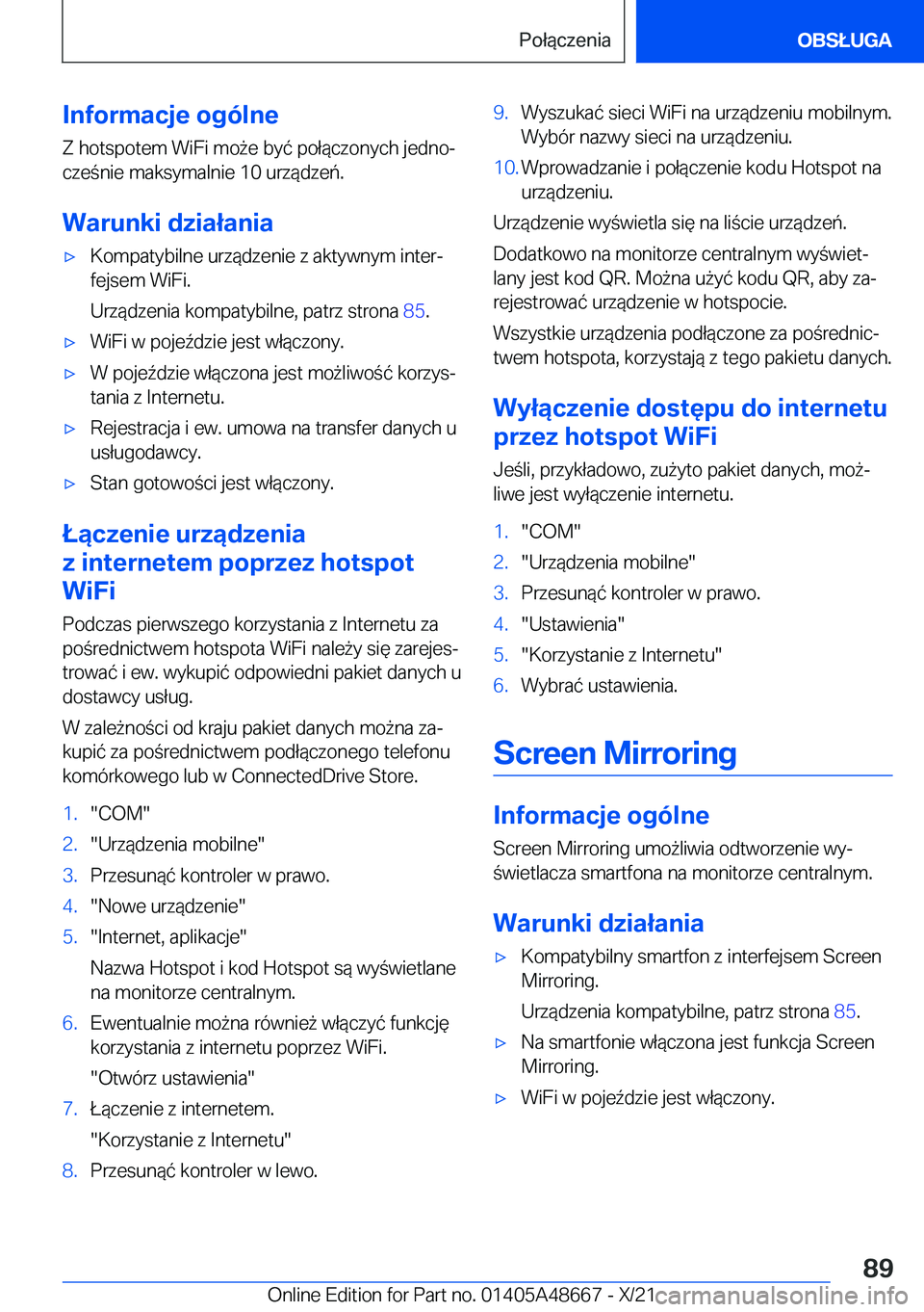 BMW 3 SERIES 2022  Instrukcja obsługi (in Polish) �I�n�f�o�r�m�a�c�j�e��o�g�