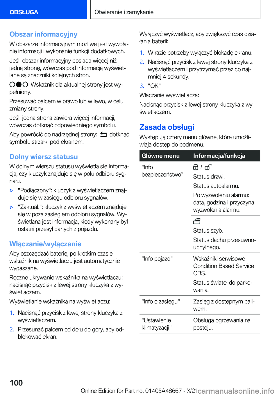 BMW 3 SERIES 2022  Instrukcja obsługi (in Polish) �O�b�s�z�a�r��i�n�f�o�r�m�a�c�y�j�n�y
�W��o�b�s�z�a�r�z�e��i�n�f�o�r�m�a�c�y�j�n�y�m��m�o9�l�i�w�e��j�e�s�t��w�y�w�o�ł�aj
�n�i�e��i�n�f�o�r�m�a�c�j�i��i��w�y�k�o�n�a�n�i�e��f�u�n�k�c�j�i�