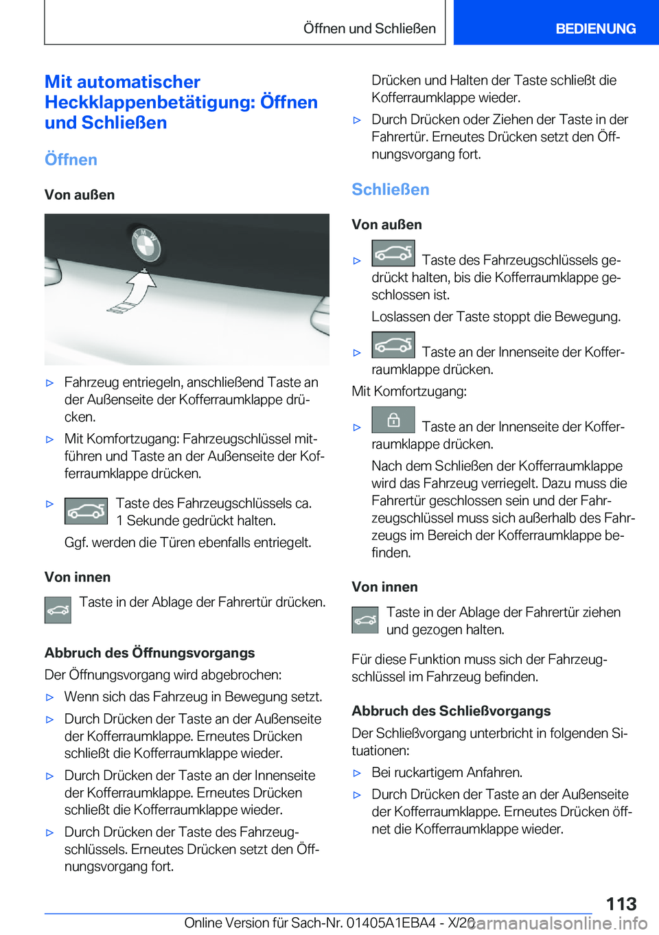BMW 3 SERIES 2021  Betriebsanleitungen (in German) �M�i�t��a�u�t�o�m�a�t�i�s�c�h�e�r
�H�e�c�k�k�l�a�p�p�e�n�b�e�t�