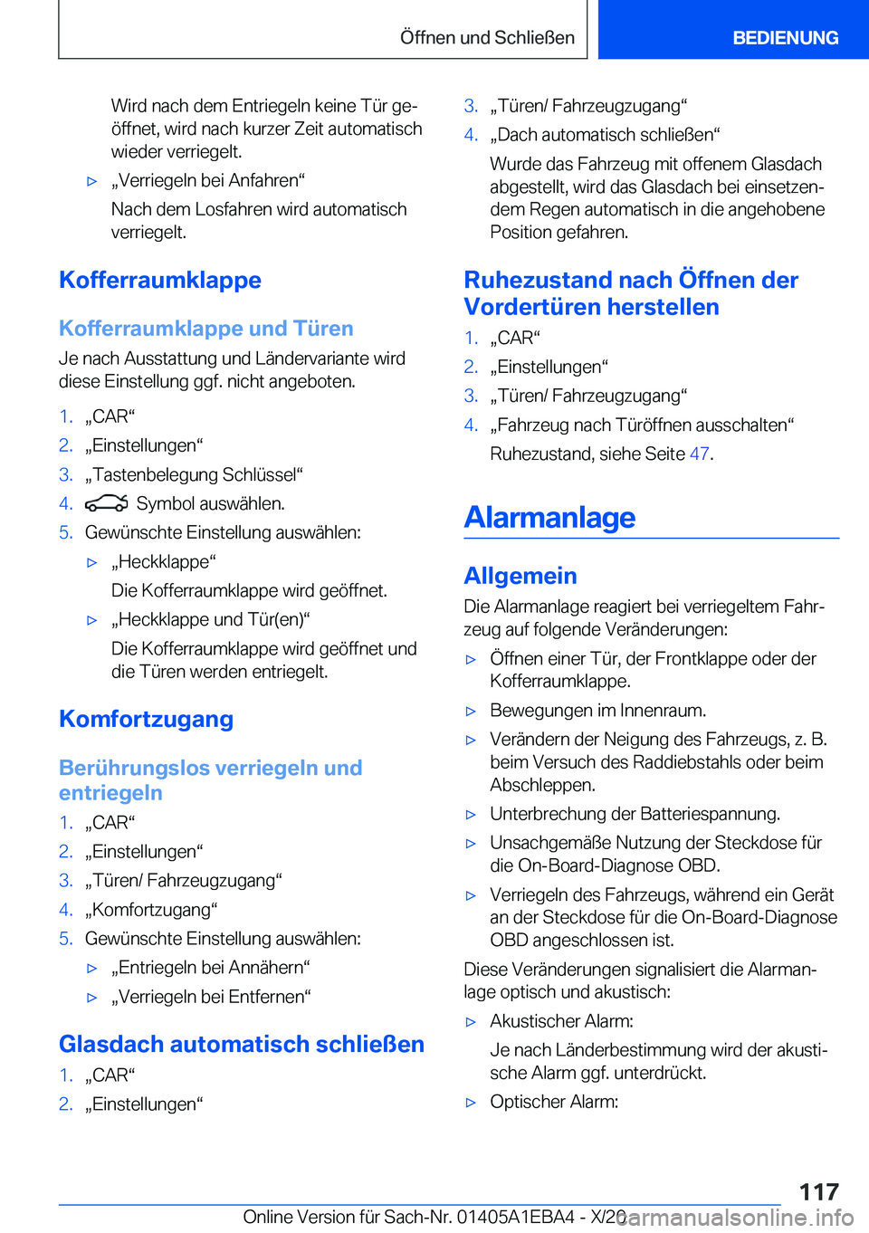BMW 3 SERIES 2021  Betriebsanleitungen (in German) �W�i�r�d��n�a�c�h��d�e�m��E�n�t�r�i�e�g�e�l�n��k�e�i�n�e��T�