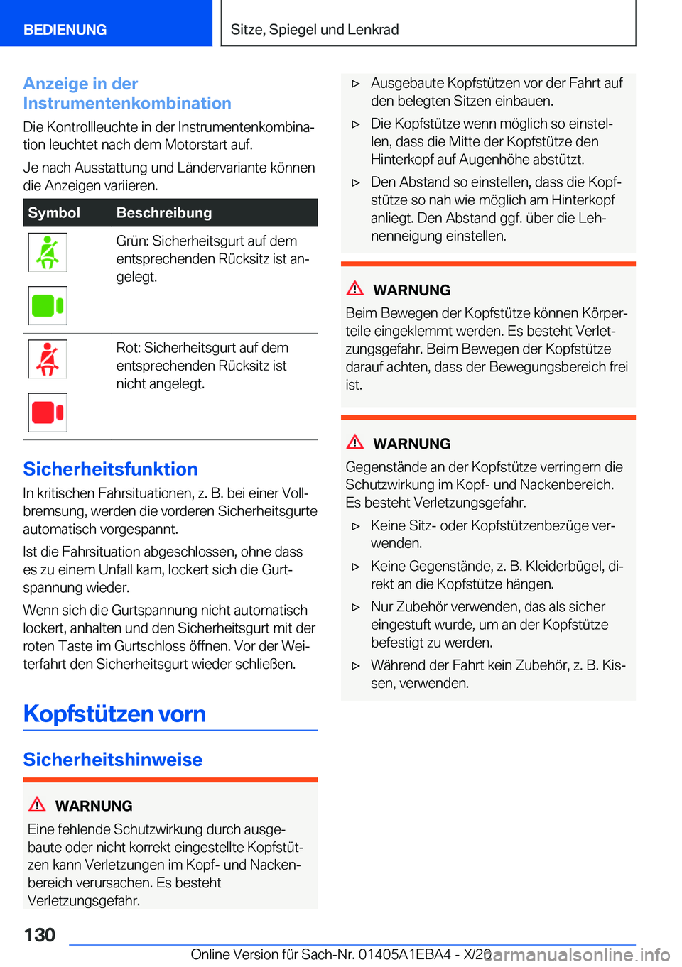 BMW 3 SERIES 2021  Betriebsanleitungen (in German) �A�n�z�e�i�g�e��i�n��d�e�r
�I�n�s�t�r�u�m�e�n�t�e�n�k�o�m�b�i�n�a�t�i�o�n
�D�i�e��K�o�n�t�r�o�l�l�l�e�u�c�h�t�e��i�n��d�e�r��I�n�s�t�r�u�m�e�n�t�e�n�k�o�m�b�i�n�aj
�t�i�o�n��l�e�u�c�h�t�e�t��
