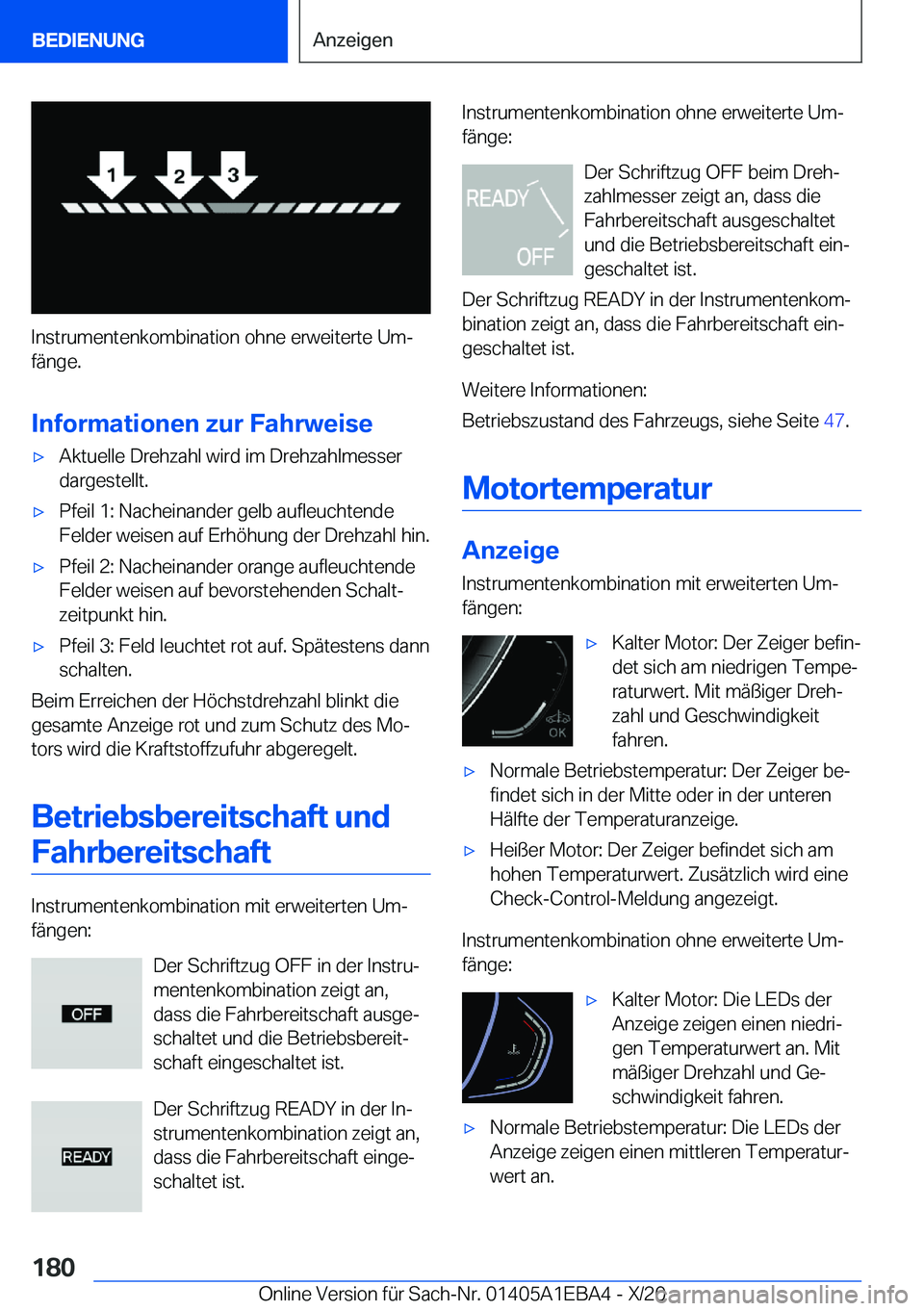 BMW 3 SERIES 2021  Betriebsanleitungen (in German) �I�n�s�t�r�u�m�e�n�t�e�n�k�o�m�b�i�n�a�t�i�o�n��o�h�n�e��e�r�w�e�i�t�e�r�t�e��U�mj�f�