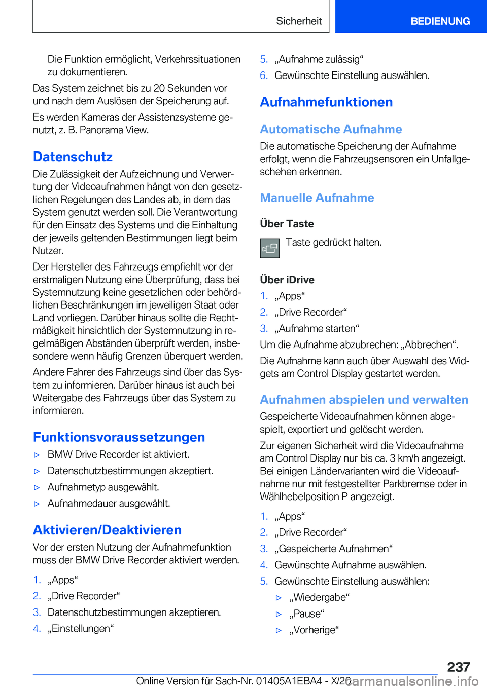 BMW 3 SERIES 2021  Betriebsanleitungen (in German) �D�i�e��F�u�n�k�t�i�o�n��e�r�m�