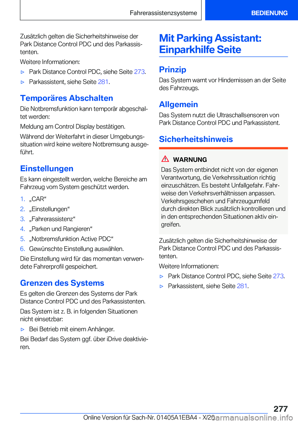 BMW 3 SERIES 2021  Betriebsanleitungen (in German) �Z�u�s�