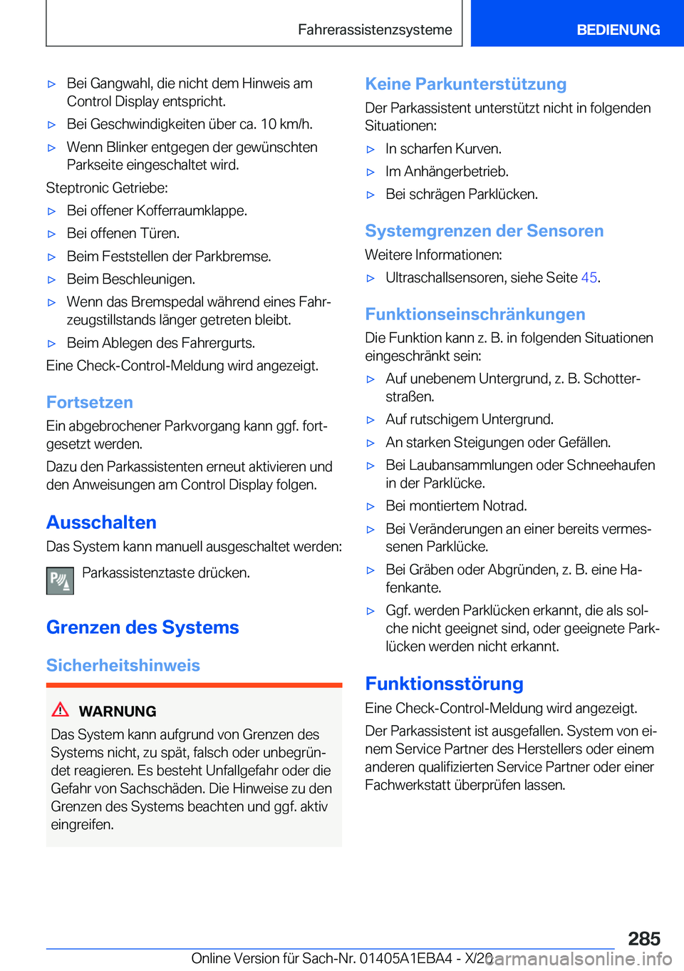 BMW 3 SERIES 2021  Betriebsanleitungen (in German) x�B�e�i��G�a�n�g�w�a�h�l�,��d�i�e��n�i�c�h�t��d�e�m��H�i�n�w�e�i�s��a�m
�C�o�n�t�r�o�l��D�i�s�p�l�a�y��e�n�t�s�p�r�i�c�h�t�.x�B�e�i��G�e�s�c�h�w�i�n�d�i�g�k�e�i�t�e�n��