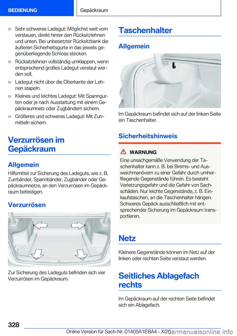 BMW 3 SERIES 2021  Betriebsanleitungen (in German) x�S�e�h�r��s�c�h�w�e�r�e�s��L�a�d�e�g�u�t�:��M�