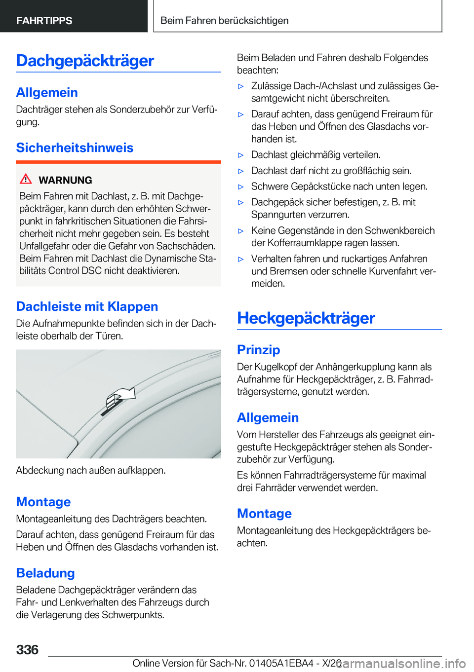 BMW 3 SERIES 2021  Betriebsanleitungen (in German) �D�a�c�h�g�e�p�