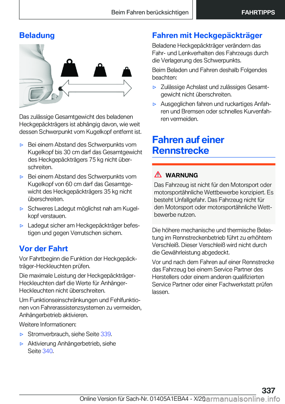 BMW 3 SERIES 2021  Betriebsanleitungen (in German) �B�e�l�a�d�u�n�g
�D�a�s��z�u�l�