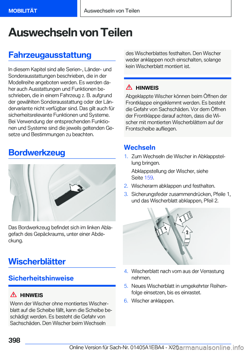 BMW 3 SERIES 2021  Betriebsanleitungen (in German) �A�u�s�w�e�c�h�s�e�l�n��v�o�n��T�e�i�l�e�n�F�a�h�r�z�e�u�g�a�u�s�s�t�a�t�t�u�n�g
�I�n��d�i�e�s�e�m��K�a�p�i�t�e�l��s�i�n�d��a�l�l�e��S�e�r�i�e�n�-�,��L�