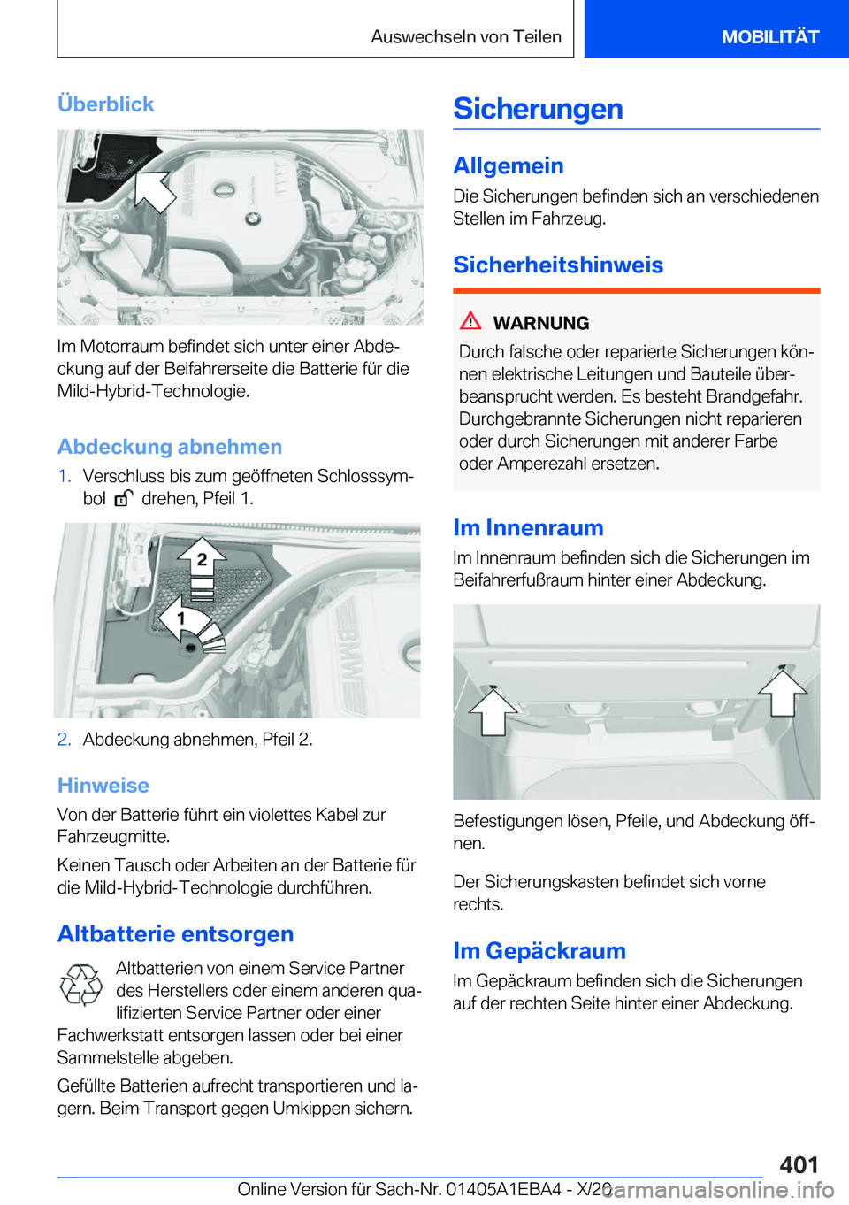 BMW 3 SERIES 2021  Betriebsanleitungen (in German) �