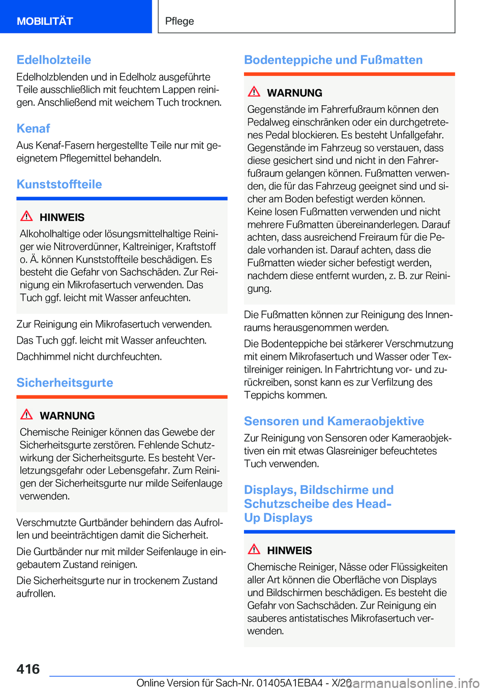 BMW 3 SERIES 2021  Betriebsanleitungen (in German) �E�d�e�l�h�o�l�z�t�e�i�l�e
�E�d�e�l�h�o�l�z�b�l�e�n�d�e�n��u�n�d��i�n��E�d�e�l�h�o�l�z��a�u�s�g�e�f�