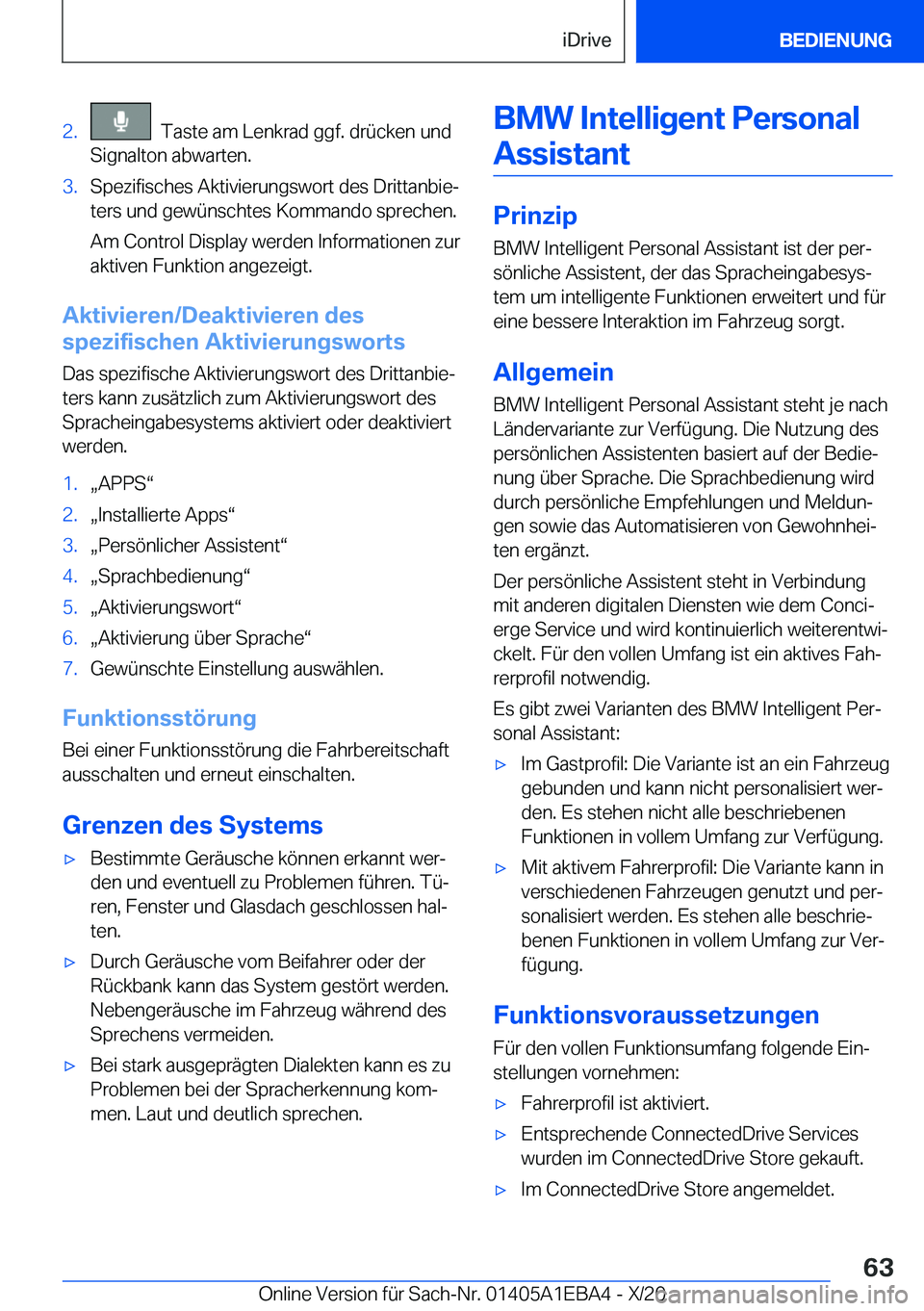 BMW 3 SERIES 2021  Betriebsanleitungen (in German) �2�.���T�a�s�t�e��a�m��L�e�n�k�r�a�d��g�g�f�.��d�r�