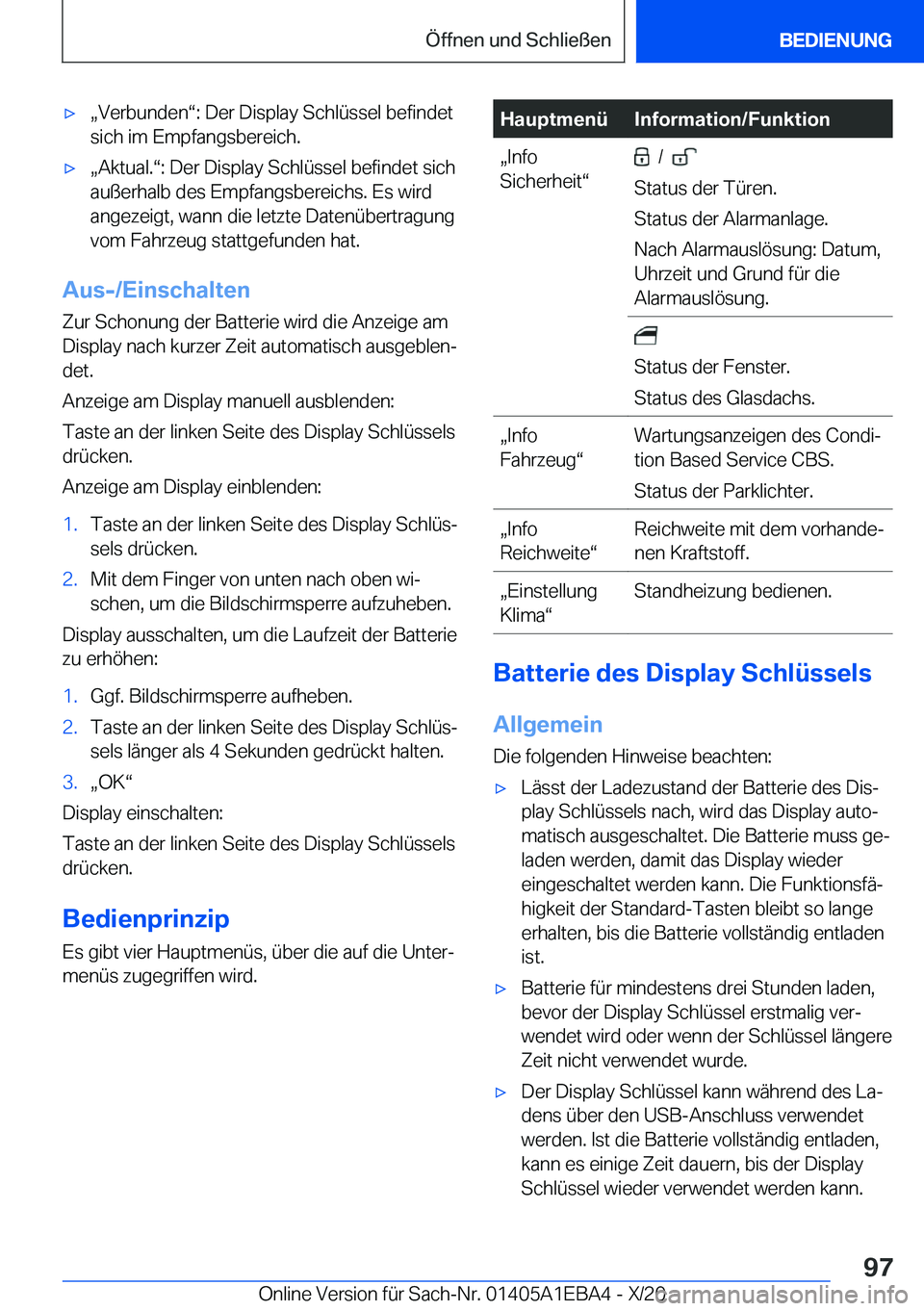 BMW 3 SERIES 2021  Betriebsanleitungen (in German) xx�V�e�r�b�u�n�d�e�nv�:��D�e�r��D�i�s�p�l�a�y��S�c�h�l�