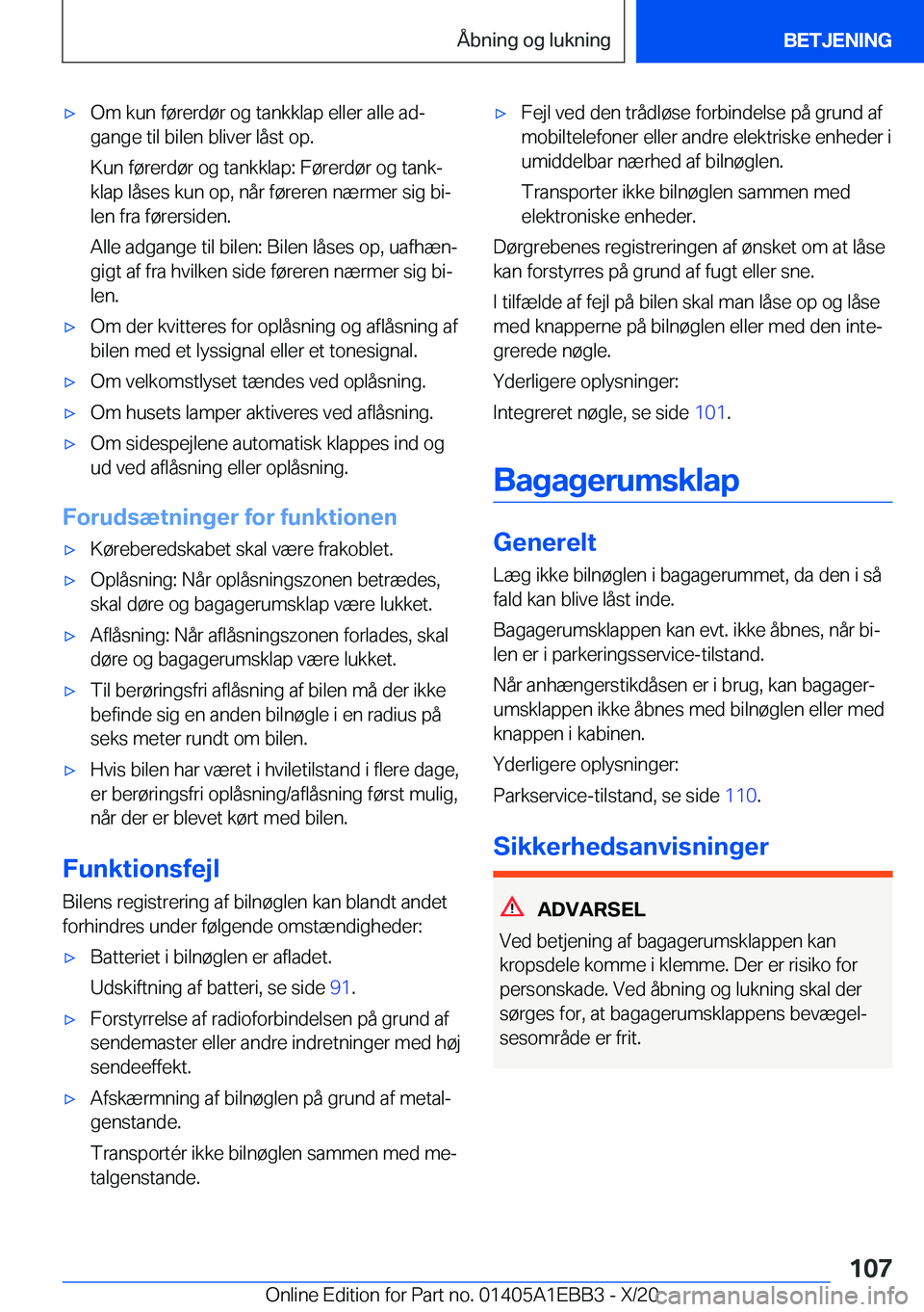 BMW 3 SERIES 2021  InstruktionsbØger (in Danish) 'x�O�m��k�u�n��f�
