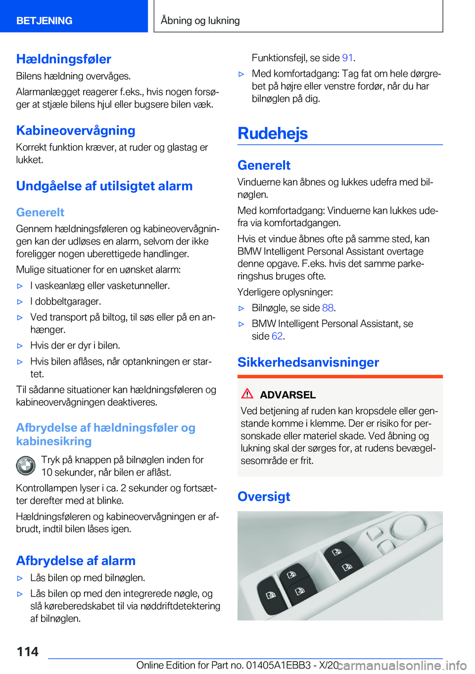 BMW 3 SERIES 2021  InstruktionsbØger (in Danish) �H�æ�l�d�n�i�n�g�s�f�