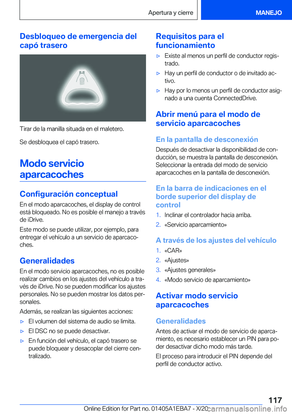 BMW 3 SERIES 2021  Manuales de Empleo (in Spanish) �D�e�s�b�l�o�q�u�e�o��d�e��e�m�e�r�g�e�n�c�i�a��d�e�l
�c�a�p�
