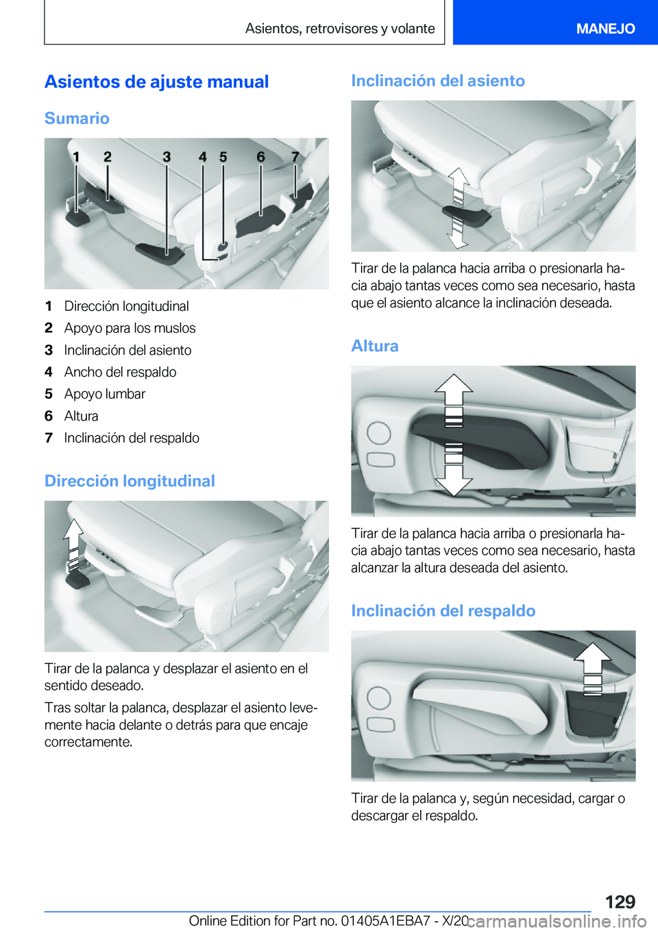 BMW 3 SERIES 2021  Manuales de Empleo (in Spanish) �A�s�i�e�n�t�o�s��d�e��a�j�u�s�t�e��m�a�n�u�a�l
�S�u�m�a�r�i�o�1�D�i�r�e�c�c�i�