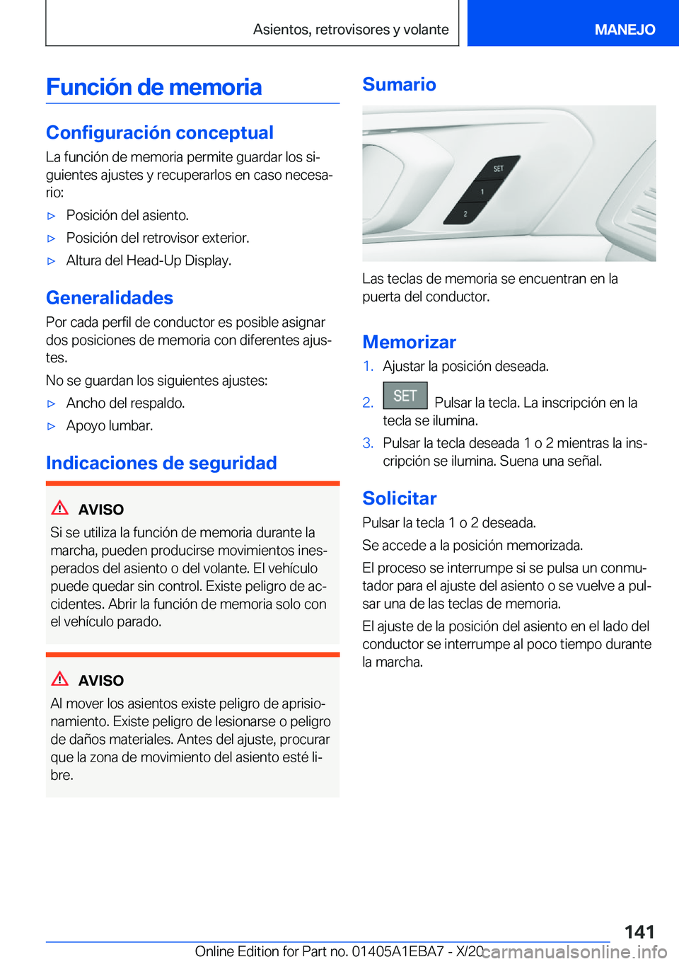 BMW 3 SERIES 2021  Manuales de Empleo (in Spanish) �F�u�n�c�i�
