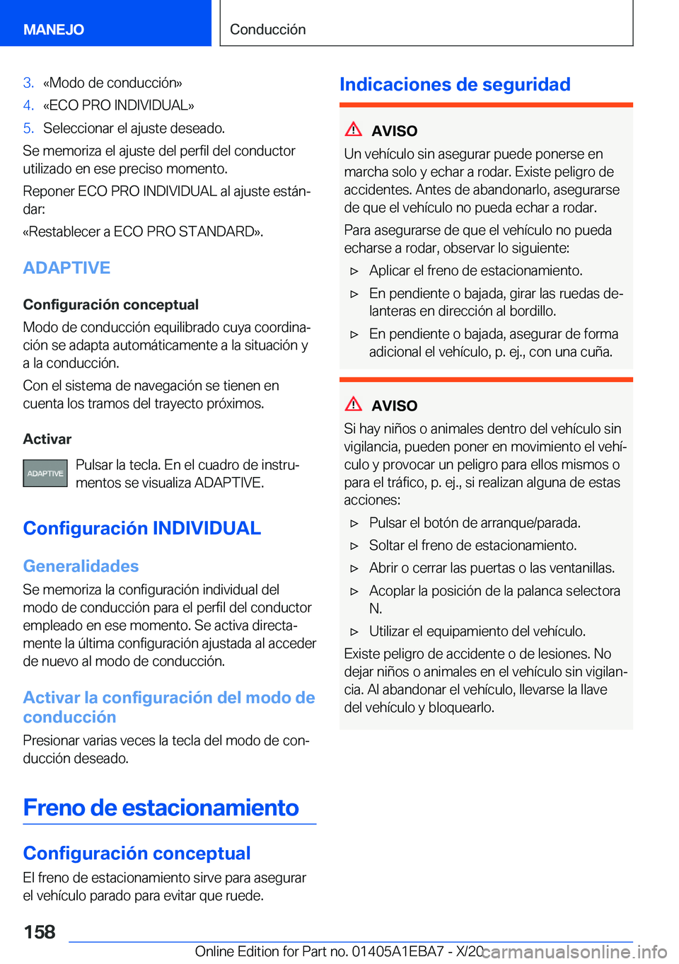 BMW 3 SERIES 2021  Manuales de Empleo (in Spanish) �3�.�«�M�o�d�o��d�e��c�o�n�d�u�c�c�i�