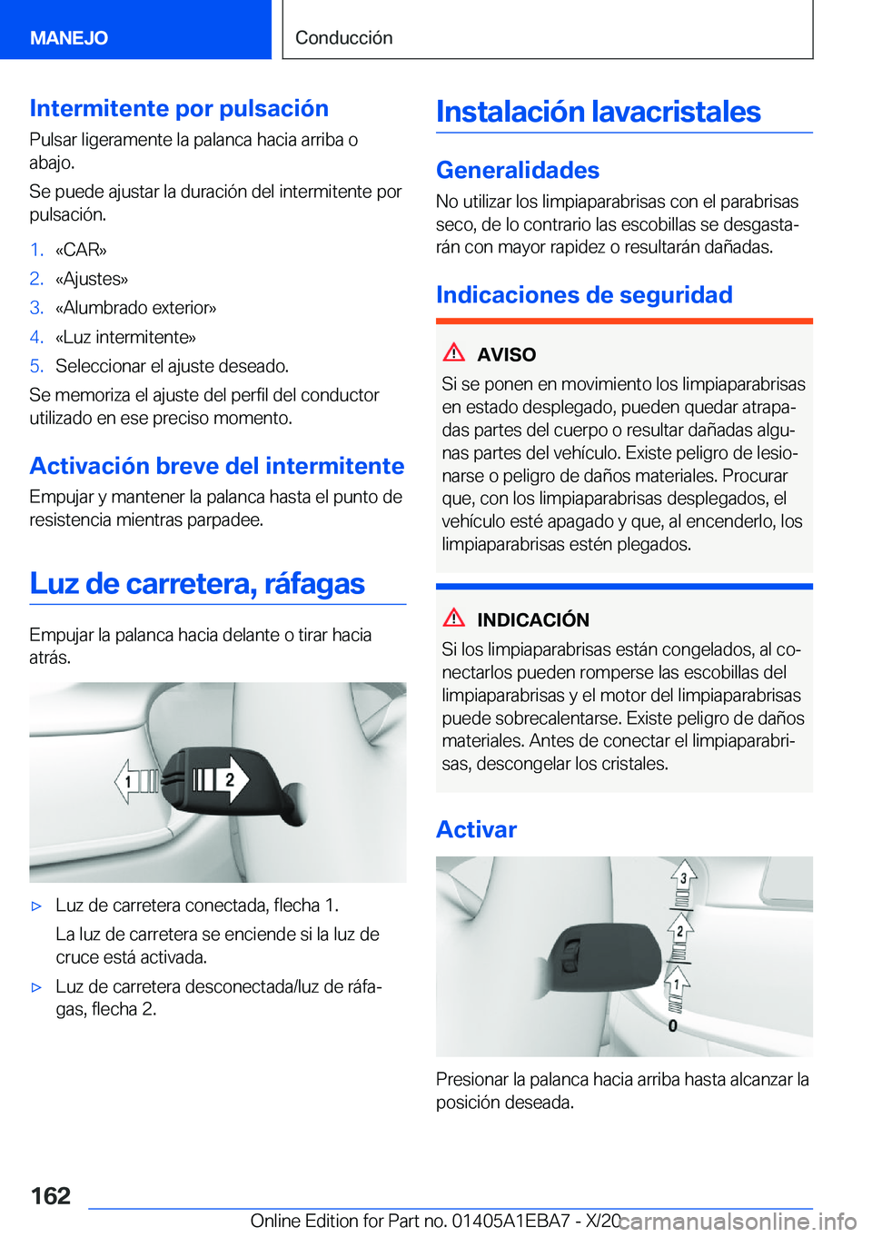 BMW 3 SERIES 2021  Manuales de Empleo (in Spanish) �I�n�t�e�r�m�i�t�e�n�t�e��p�o�r��p�u�l�s�a�c�i�