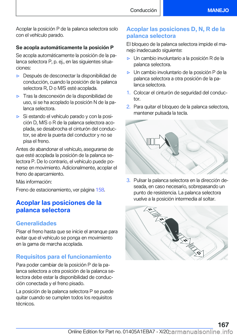 BMW 3 SERIES 2021  Manuales de Empleo (in Spanish) �A�c�o�p�l�a�r��l�a��p�o�s�i�c�i�
