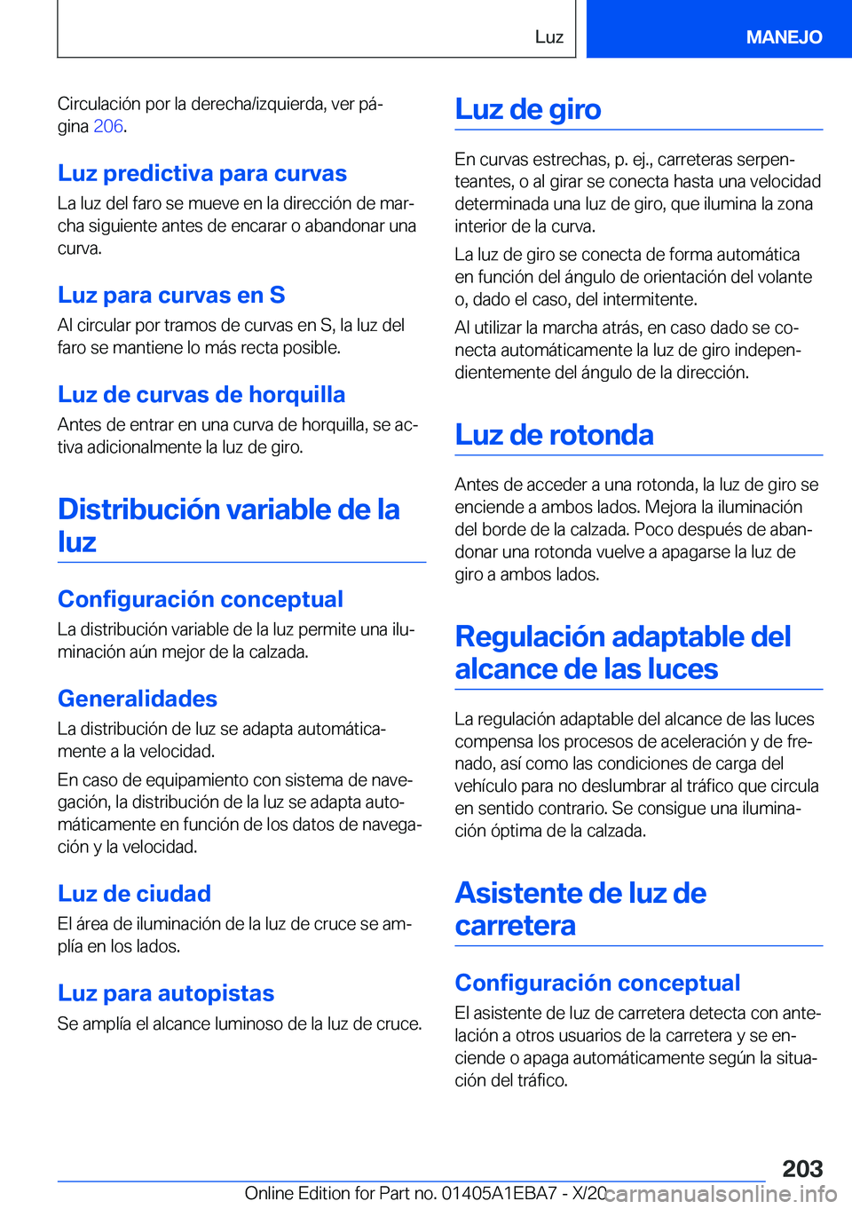 BMW 3 SERIES 2021  Manuales de Empleo (in Spanish) �C�i�r�c�u�l�a�c�i�