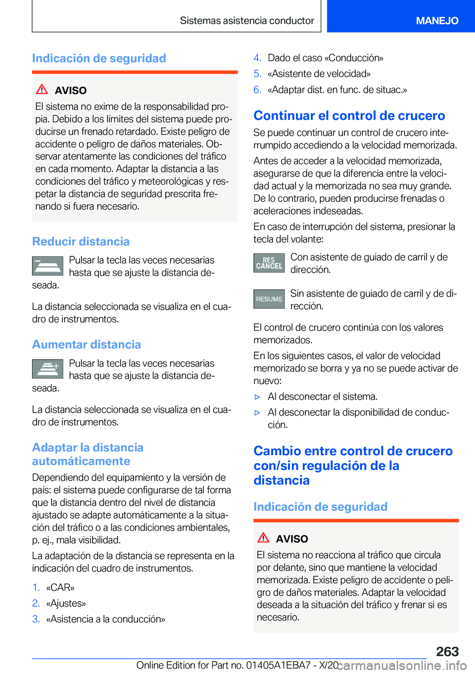 BMW 3 SERIES 2021  Manuales de Empleo (in Spanish) �I�n�d�i�c�a�c�i�