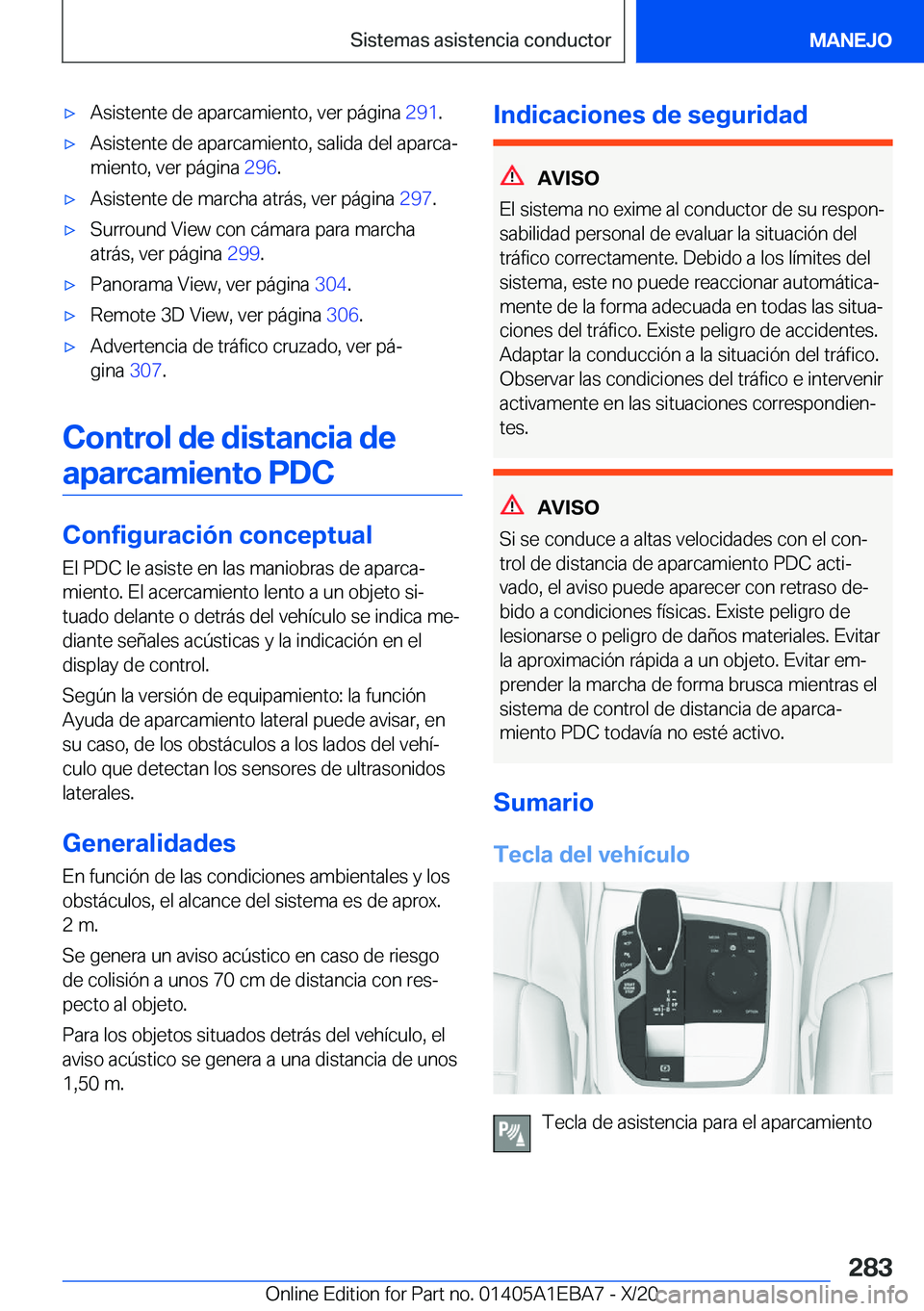 BMW 3 SERIES 2021  Manuales de Empleo (in Spanish) x�A�s�i�s�t�e�n�t�e��d�e��a�p�a�r�c�a�m�i�e�n�t�o�,��v�e�r��p�