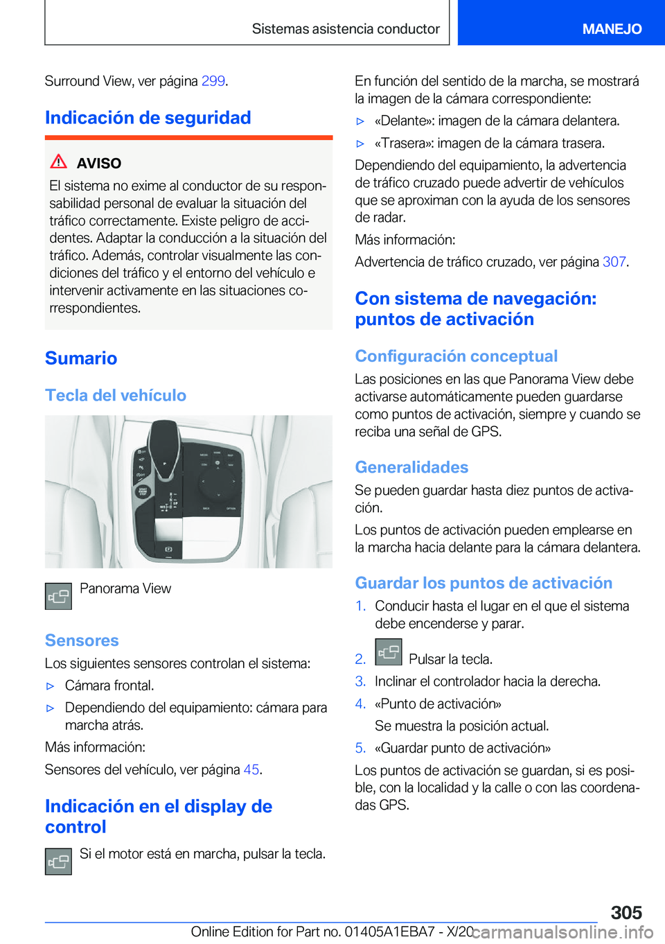 BMW 3 SERIES 2021  Manuales de Empleo (in Spanish) �S�u�r�r�o�u�n�d��V�i�e�w�,��v�e�r��p�